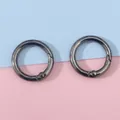 Pair of circular spring O-rings in gunmetal finish for bags and DIY keychains - 28mm / Gunmetal