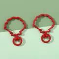 Paar hellrote Karabinerverschlüsse in Muschelform für DIY-Schmuck und Schlüsselanhänger - Muschel / Rot