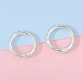 Two silver spring snap ring buckles for bags and DIY crafts on a pastel background - 28mm / Silver