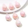 Set mit 16mm zartrosa Makronenperlen mit irisierendem Finish und Ösen für DIY-Bastelarbeiten - 5 Stk./Packung (Durchmesser 16 mm, Loch ca. 4 mm) / Rosa