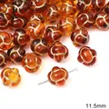 11.5mm amber acrylic pumpkin bead with retro gold trim for DIY jewelry making - Chinese Knot Round Style (BSD618)