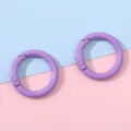 Pair of 25mm matte purple alloy round spring snap hooks for DIY keychains and accessories - C-shaped Hook, Diameter approx 25mm, Ring Thickness approx 3.5mm / Purple (Set of 2)