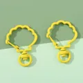 Shell-shaped yellow enamel alloy lobster clasp with swivel ring DIY keychain hook - Shell / Yellow