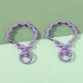 Two purple candy-colored shell-shaped lobster clasps for DIY keychains and bags - Shell / Purple