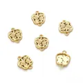 Pendentifs fleur de lotus creuse plaqués or 14K avec doubles boucles pour bijoux DIY - Double Boucle Sculpture de Pivoine (Or Rempli 14K) / 11.5x14.5mm
