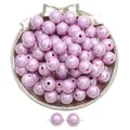 Perles en acrylique rondes violet clair irisées pour bijoux DIY et bracelets - Diamètre 12mm (30 Pièces/Pack) / Violet