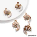 Brown and cream marble pattern acrylic dolphin pendants in 23x34mm for DIY jewelry - Dolphin Type 2 / 10 Pieces/Pack (23x34mm) / Coffee