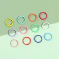 Colorful 12-pack assorted metal split rings for DIY jewelry and keychain making - Double Layer Flat Closed Ring