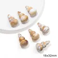 Marbled white and brown acrylic gourd pendant charms for DIY jewelry 18x32mm - 10 Pieces/Pack (18x32mm)