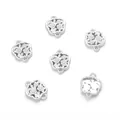 Pendentifs lotus pivoine argentés pour la création de bijoux DIY et l'artisanat - Double Loop Peony Carving (Thick Silver Plated)