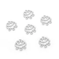 Lot de six breloques nuage Ruyi en argent pour colliers et boucles d'oreilles - Three-Hole Hollow Connector (Thick Silver Plated)