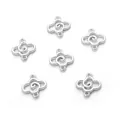 Lot de six connecteurs lotus en plaqué or 14K argenté pour la création de bijoux - Auspicious Cloud Tag (Thick Silver Plated)