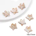 Beige marbled acrylic butterfly charms 18x17mm for DIY earrings and jewelry making - 10 Pieces/Pack (18x17mm)