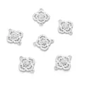Connecteurs de bijoux lotus en argent 14K or rempli pour artisanat DIY lot de 6 - Longevity Auspicious Cloud (Thick Silver Plated)