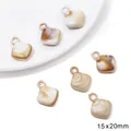 Amber textured square acrylic pendant with 15x20mm dimension for DIY jewelry making - 10 Pieces/Pack (15x20mm)