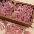 Γυάλινες χάντρες μπαμπού με ροζ μάρμαρο για DIY κατασκευή κοσμημάτων και βραχιόλια - 6x12mm (20 Τεμάχια/Συσκευασία) / Ροζ