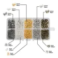 DIY jewelry making kit with 10-grid box including lobster clasps and jump rings in 5 colors - Lobster Clasp and Jump Ring Kit (Multi-Color)