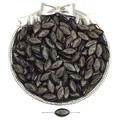 Cuentas retro negras de acrílico con grabados dorados para creación de joyería - 8x14mm / Estilo con Textura Ovalada / 50 Piezas / Negro Dorado
