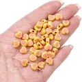 Yellow and pink acrylic heart beads for DIY jewelry making and handmade crafts - Yellow Orange Heart