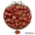Perles tulipes rouges en acrylique avec détails dorés pour bijoux DIY, 12x16mm - Style Tulipe (Tulipe) / Environ 12x16mm / Rouge