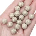 Perle rotonde in acrilico vintage con strisce dorate per creazione gioielli fai da te - Perlina Rotonda con Motivo
