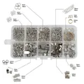 Sieraden maken set met karabijnsluitingen en buigringen in een 10-vaks opbergdoos - Verguld Wit K (10 Vakken Doos)