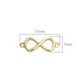 Connecteur infini plaqué or 14K pour bijoux DIY avec dimensions 17 mm x 7 mm - Plaqué Or 14K / 17x7mm Trou 0.8mm