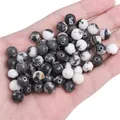 DIY zebra jasper stone beads with black and white spotted texture for jewelry making - Diameter 8mm Hole Approx 1mm 10 Pcs/Pack / Natural Zebra Stone