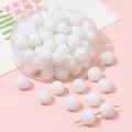 Perles rondes blanches polies avec trous traversants et boîte de rangement transparente - Blanc Porcelaine