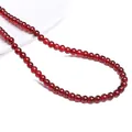 Perles en verre rouge translucide poli pour bracelets et colliers faits à la main DIY - Rouge grenat