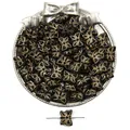 Perline a farfalla in acrilico nero con bordi dorati per creazione gioielli fai-da-te - 14x11mm / Design a Farfalla / Set da 35 Pezzi / Nero Dorato