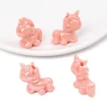 Perles licorne en acrylique rose irisé pour colliers DIY et création de bijoux - 25x26mm (Trou env. 2,5mm, 2 Pcs/Paquet) / Rose Foncé Solide