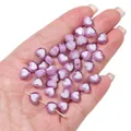Two-tone purple and white acrylic heart beads for DIY necklace and bracelet jewelry making - Light Purple White Center