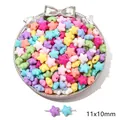 Colorful 11x10mm acrylic star beads for DIY jewelry making in macaron colors - Chubby Star / 11x10mm (50 Pieces/Pack) / Random Mixed Colors