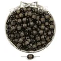 Perle ovali vintage in acrilico nero con motivi greci dorati per gioielli fai-da-te - 9x13mm / Stile Ovale / Confezione da 45 Pezzi / Nero Dorato
