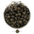 Perle rotonde in acrilico nero con motivo rosa dorata per creazione gioielli DIY - 12mm / Stile Tondo Rosa Bifacciale / 50 Pezzi / Nero Dorato
