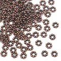 Vintage red copper flower spacer beads for DIY jewelry making handmade bracelets - 4mm Diameter (200 Pcs/Pack) / Antique Red