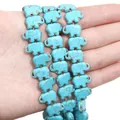 Vibrant blue synthetic turquoise elephant shaped loose beads for DIY jewelry making - Elephant / 10x15mm (Approx. 40 Pcs) / Sky Blue