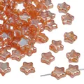 Perline di vetro a stella arancione ambra con foro per la creazione di gioielli fai-da-te - 8mm, 10 Pezzi/Conf., Foro circa 1mm / Placcato Arancione