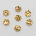 Perles fleurs creuses en or 18K pour la création de bracelets et colliers artisanaux - 6mm / 3# Style-Or