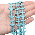 Tiffany blue anchor shaped synthetic turquoise beads for DIY jewelry making - Anchor / 16x21mm (Approx. 18 Pcs) / Sky Blue