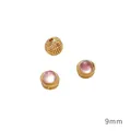 9mm vergoldete Perlen und rosa Glitzer-Zwischenstücke für DIY-Schmuckherstellung - 9mm