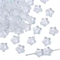 Perline di vetro trasparente a forma di stella per la creazione di gioielli fai da te - 8mm, 10 Pezzi/Conf., Foro circa 1mm / Trasparente