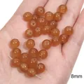 Perle in cristallo di vetro arancione da 8mm per creazione di gioielli e bracciali - 20 Pezzi/Confezione / Perlina rotonda gelatina trasparente 8mm giallo scuro