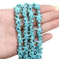 Starfish shaped turquoise blue beads with vintage texture for DIY jewelry making - Starfish Shape Style / 14x13mm (38cm/pack approx. 37 beads) / Sky Blue