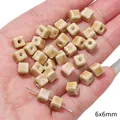 6x6mm square ceramic beads in milk tea brown color for handmade jewelry making - Square (BCD019) / Coffee / 6x6mm (5 Pieces)