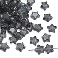 Perline di vetro a forma di stella grigio fumo per braccialetti di gioielli fai-da-te - 8mm, 10 Pezzi/Conf., Foro circa 1mm / Grigio Arcobaleno Galvanizzato