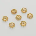 Calottes de perles fleurs évidées dorées pour bijoux DIY avec détails filigranes fins - 6mm / 8# Style-Or