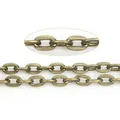 DIY bronze metal oval link chain with vintage brushed texture for jewelry making - Large Link / Antique Bronze