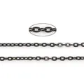 Detail of black metal O-link chain for jewelry making, macro view of high-quality texture - Medium Link / Gunmetal